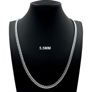 Real 925 SOLID Sterling Silver 5.5mm Miami Cuban Link Chain Necklace 26" inch
